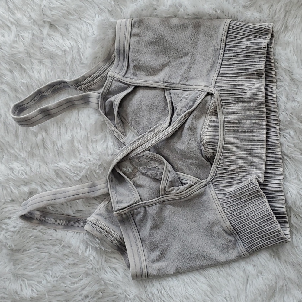 17. Free People Scoop Neck Good Karma Bra Vintage Ice Grey - Picture 3 of 11